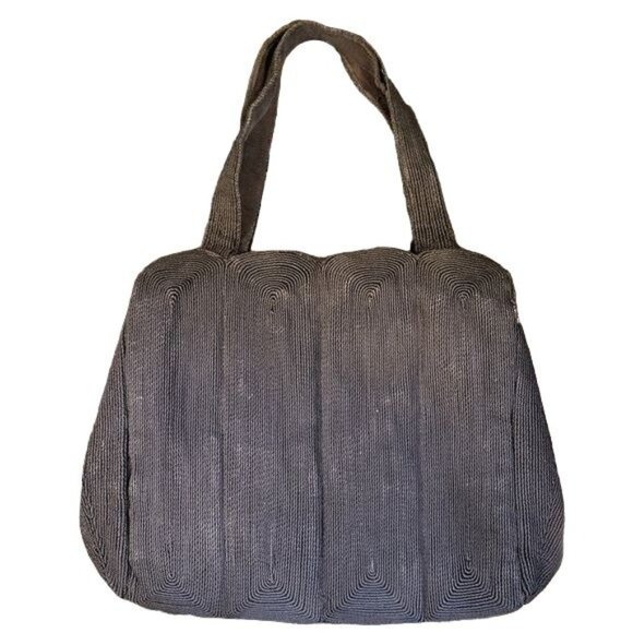 1940s Black Cord Purse With WWII Aviation Cadet Pin and Monogram Initials Pin - Picture 6 of 16